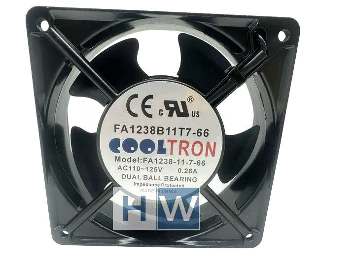 COOLTRON FA1238B11T7-66 110-125V 0.26A FA1238-11-7-66 12CM Cabinet Cooling Fan