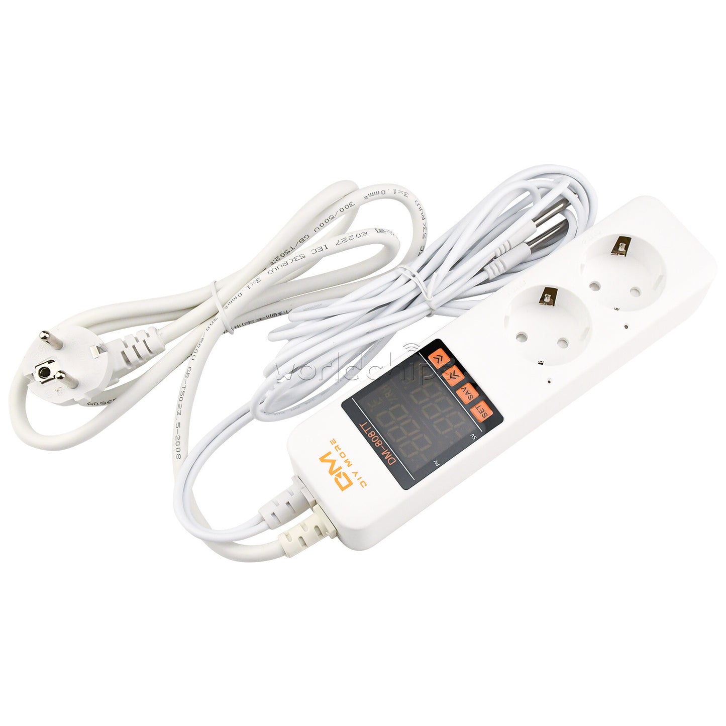 DM-808TT AC 85-250V 10A Digital thermostat Controller Power Socket EU+US Pulg