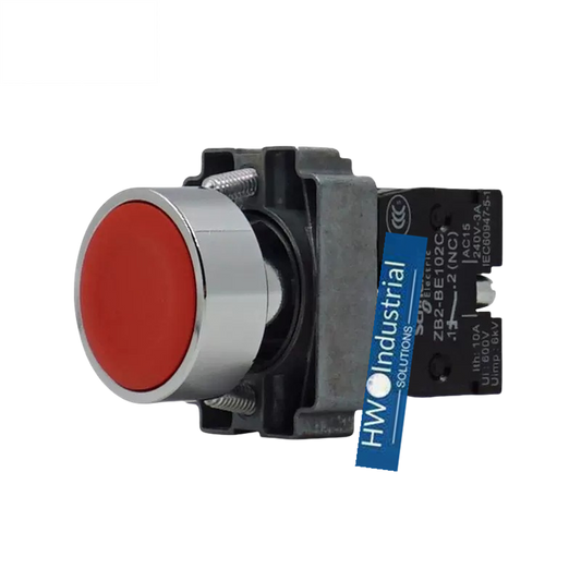 2/Piece  Flat Head Button Self Reset Switch XB2-BA42C XB2BA42C Red 1NC