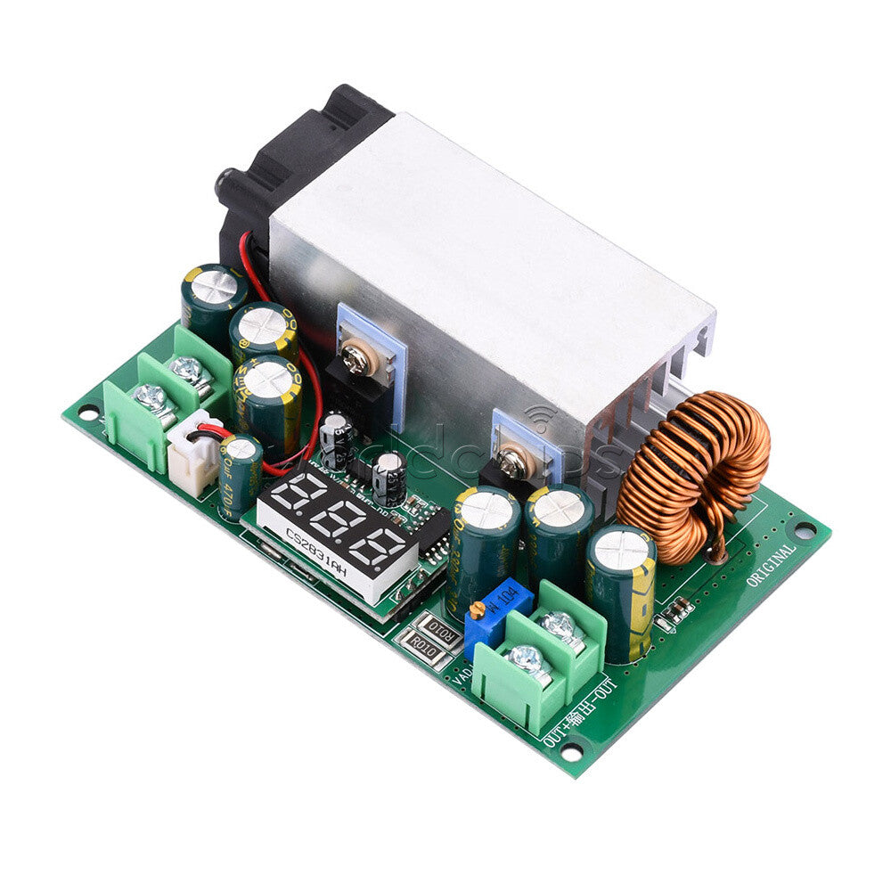 600W DC12-80V to DC2.5-50V 20A Adjustable Buck Step-Down Module With Display DIY