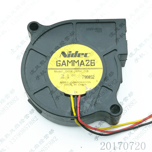 NIDEC GAMMA26 D05F-24PH 11B 5015 DC24V 0.09A 3-Wire Turbo Cooling Fan
