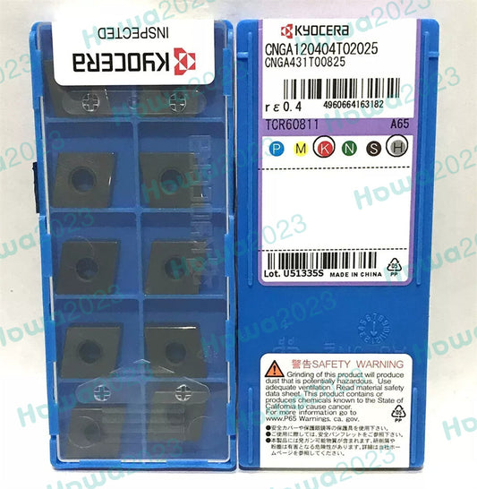 10Pcs/Box Kyocera CNGA120404T02025 A65 CNGA431T00825 A65 NC ceramic blade insert