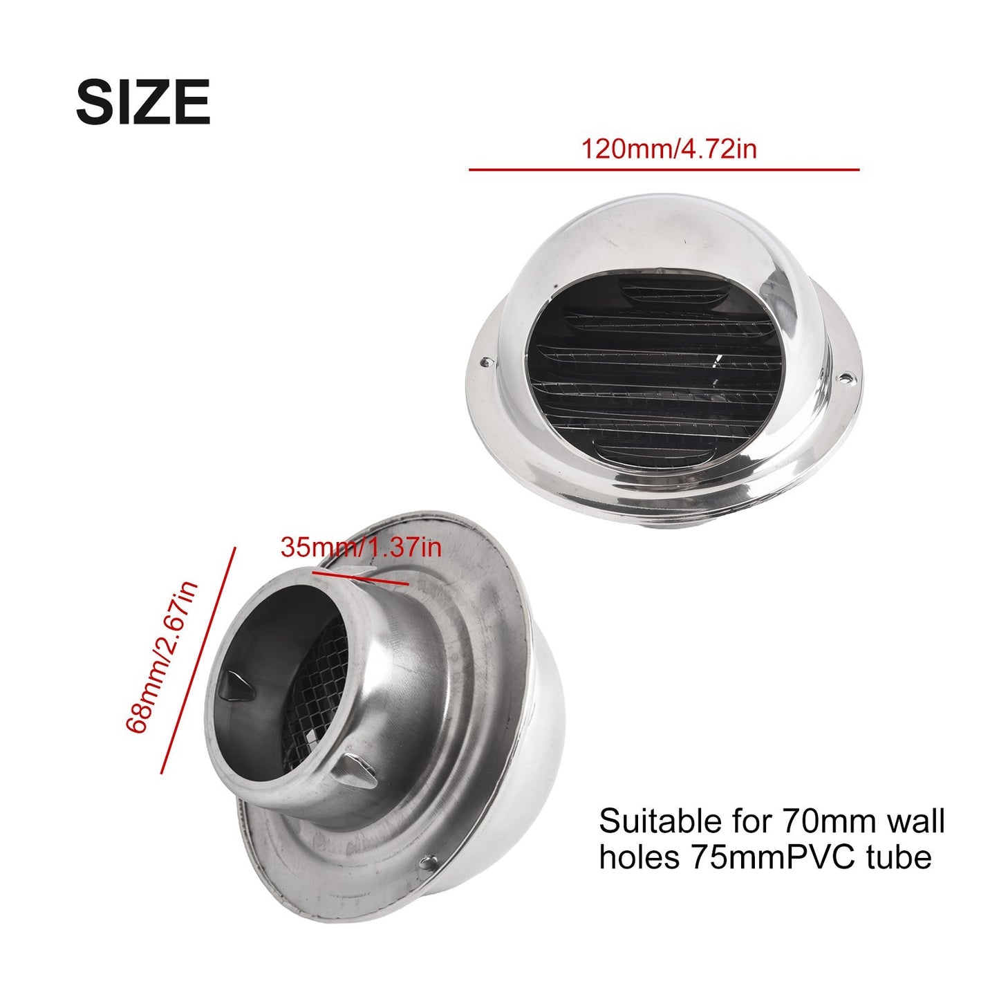 Elegant Stainless Steel Wall Air Outlet Grill Compatible with Kitchen Fan Vents