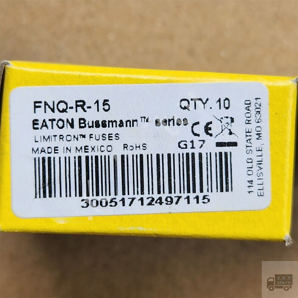 10pcs For Bussmann FNQ-R-15 Fuse, Class CC 600Vac