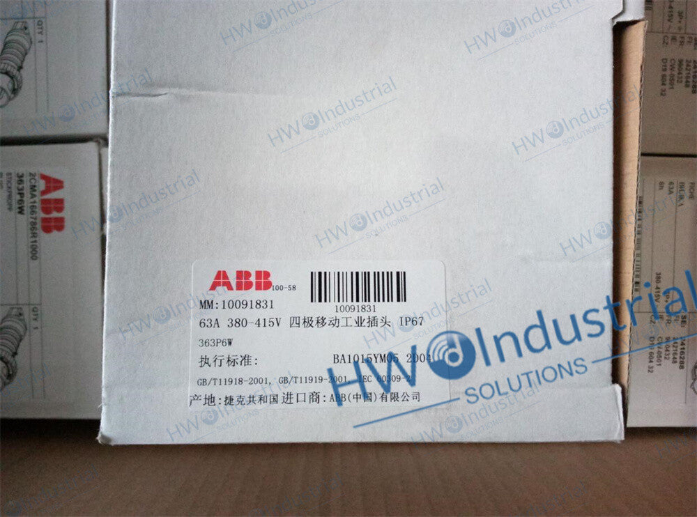 1/Piece ABB 10091831 Industrial Plug Connector Socket 363P6W 4-core 63A IP67