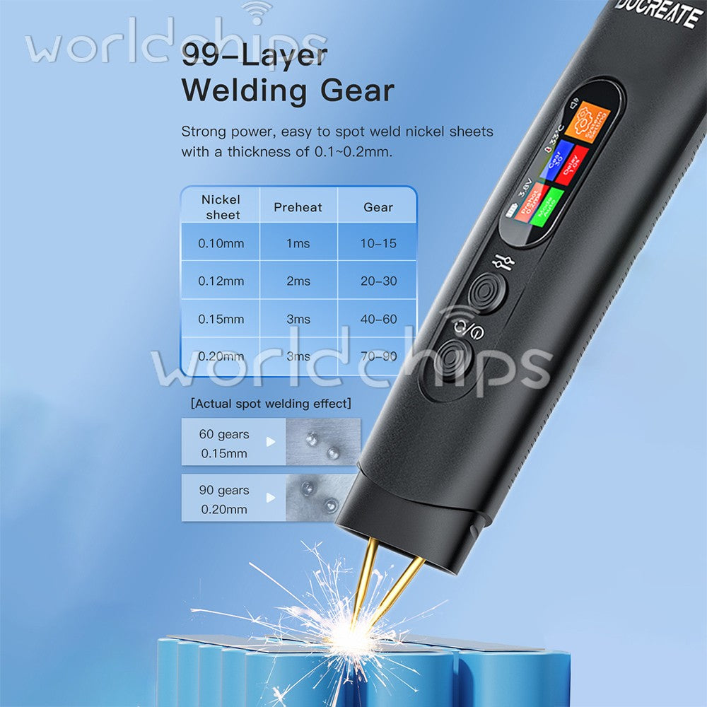 Battery Spot Welder 90 Gears Adjustable Portable Spot Welder for 18650, 26650