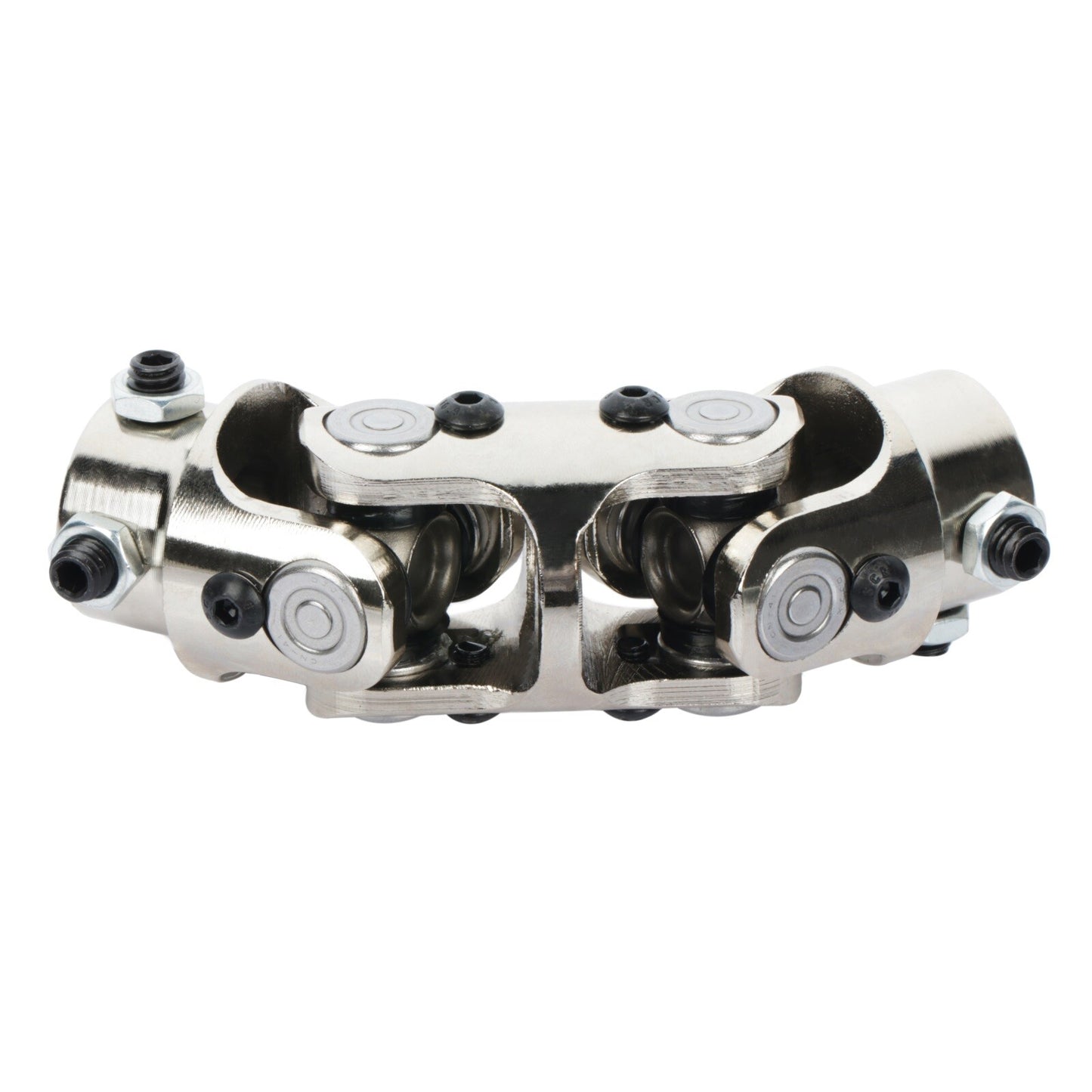 3/4" DD x 3/4" DD Universal Steering U-Joint Chrome Steel Double Shaft Coupler