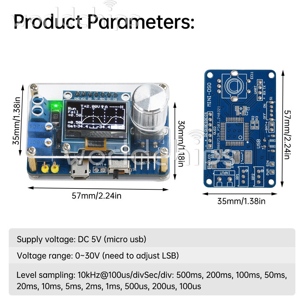 DIY Mini Digital Oscilloscope Electronic Kit STC Soldering Practice Project Kit
