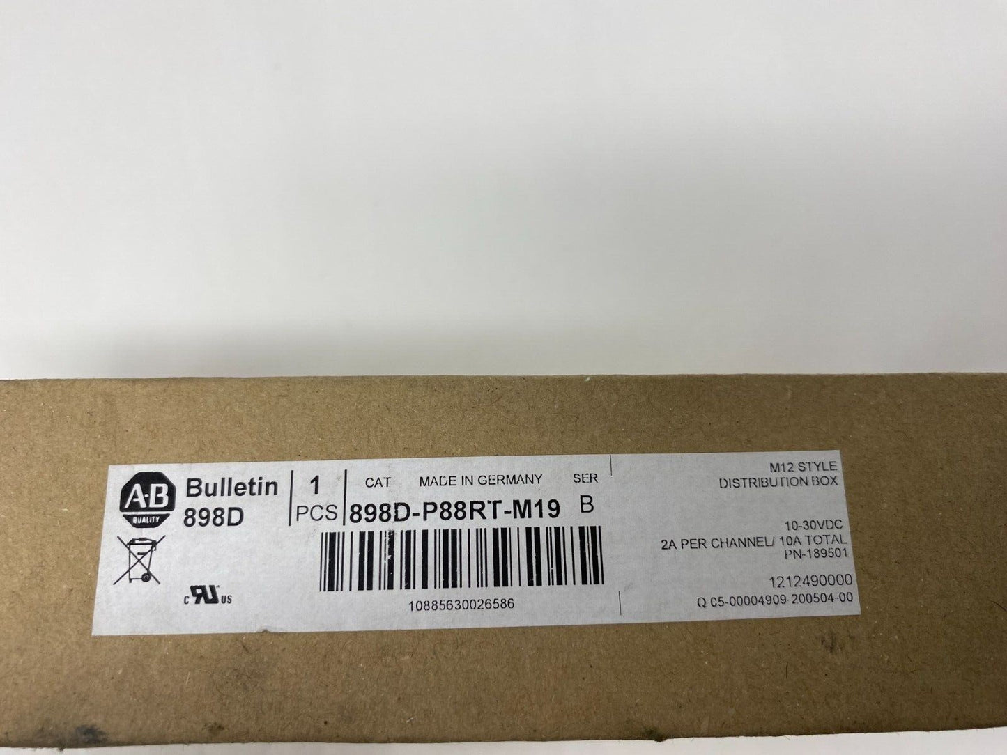 For Allen-Bradley 898D-P88RT-M19 Safety Wired Distribution Box 8-Ports LED