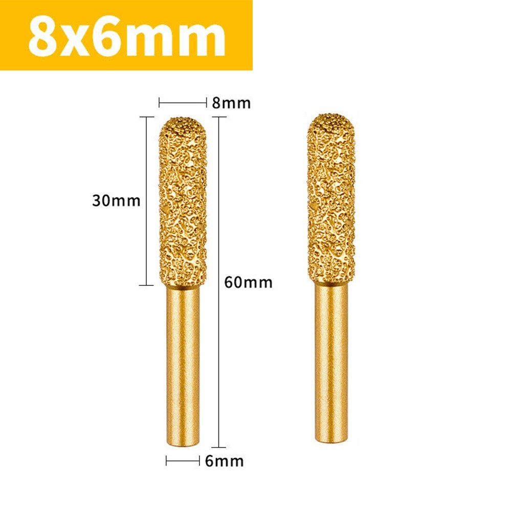 2PCS 820mm Drill Grinding Head Emery Burr for Metal Engraving and Crafts