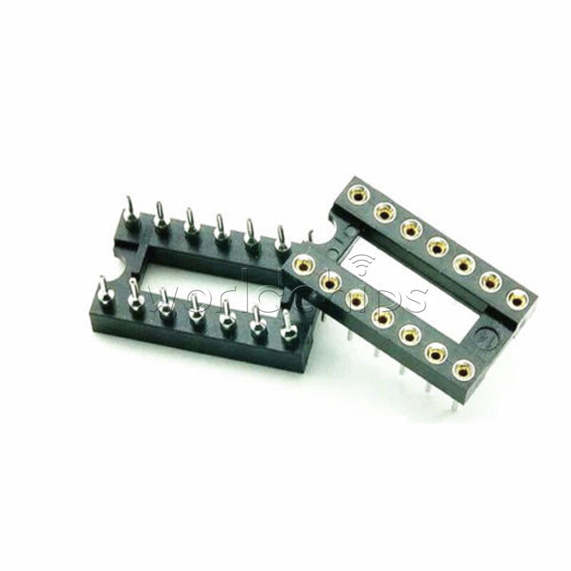 100PCS 8/14Pin DIP SIP Round IC Sockets Adaptor Solder Type Gold Plated Machined