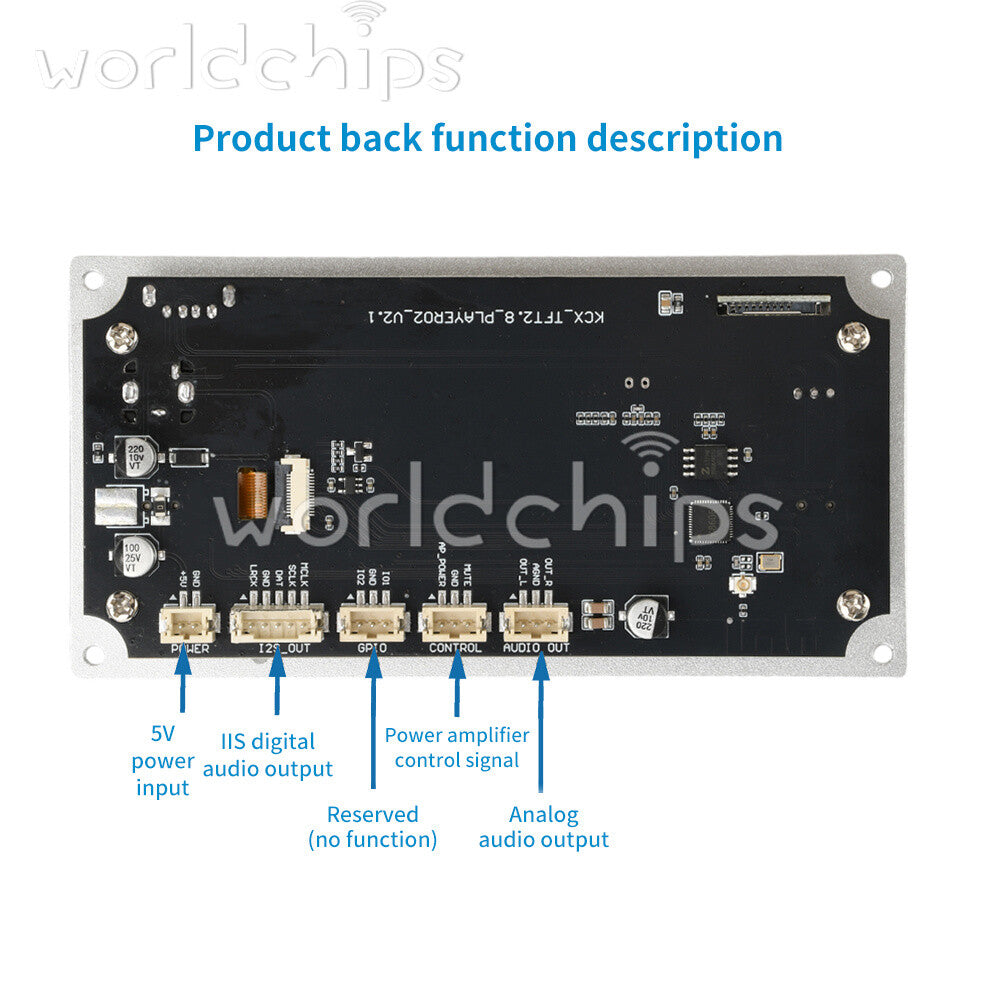 2.8inch IPS Bluetooth MP3 Decoder Board TF USB Car Amplifier Audio Player 2 Way