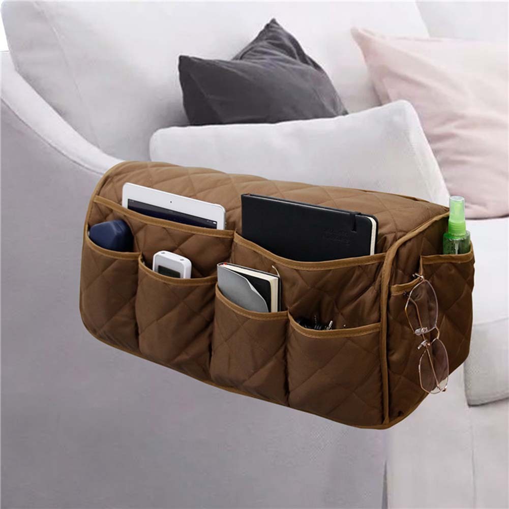 Waterproof Armchair Caddy Organizer for Sofa Armrest with Multiple Pockets