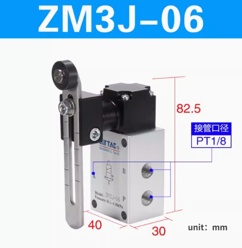 1pcs AirTAC Mechanical Valve ZM3J-06 Pneumatic Travel Switch  ZM3J06