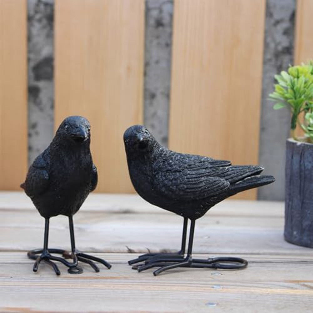 Unique Design Crow Figurines Set of Two Perfect for Creative Interiors