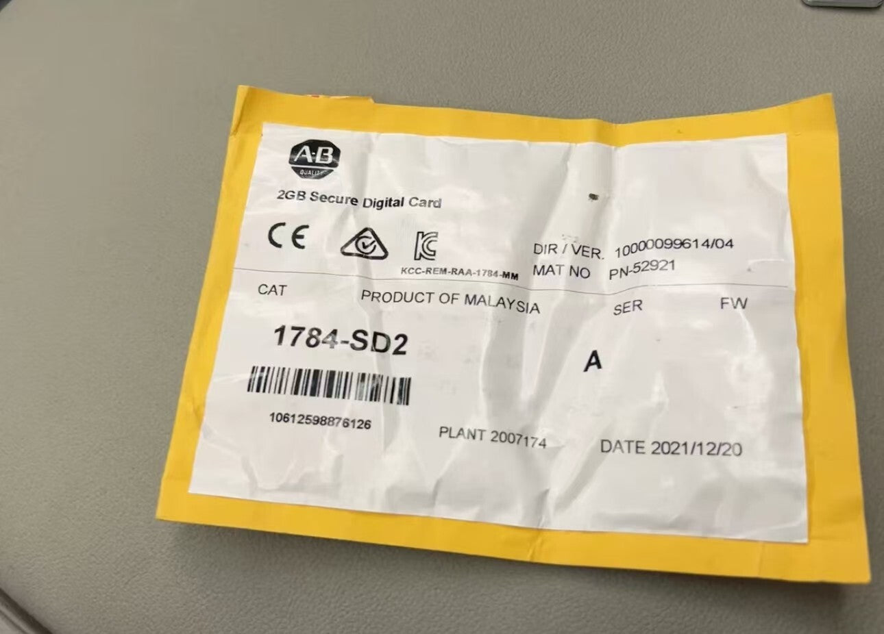 1784-SD2 ControlLogix Secure Digital Card   AB Sealed 1784SD2