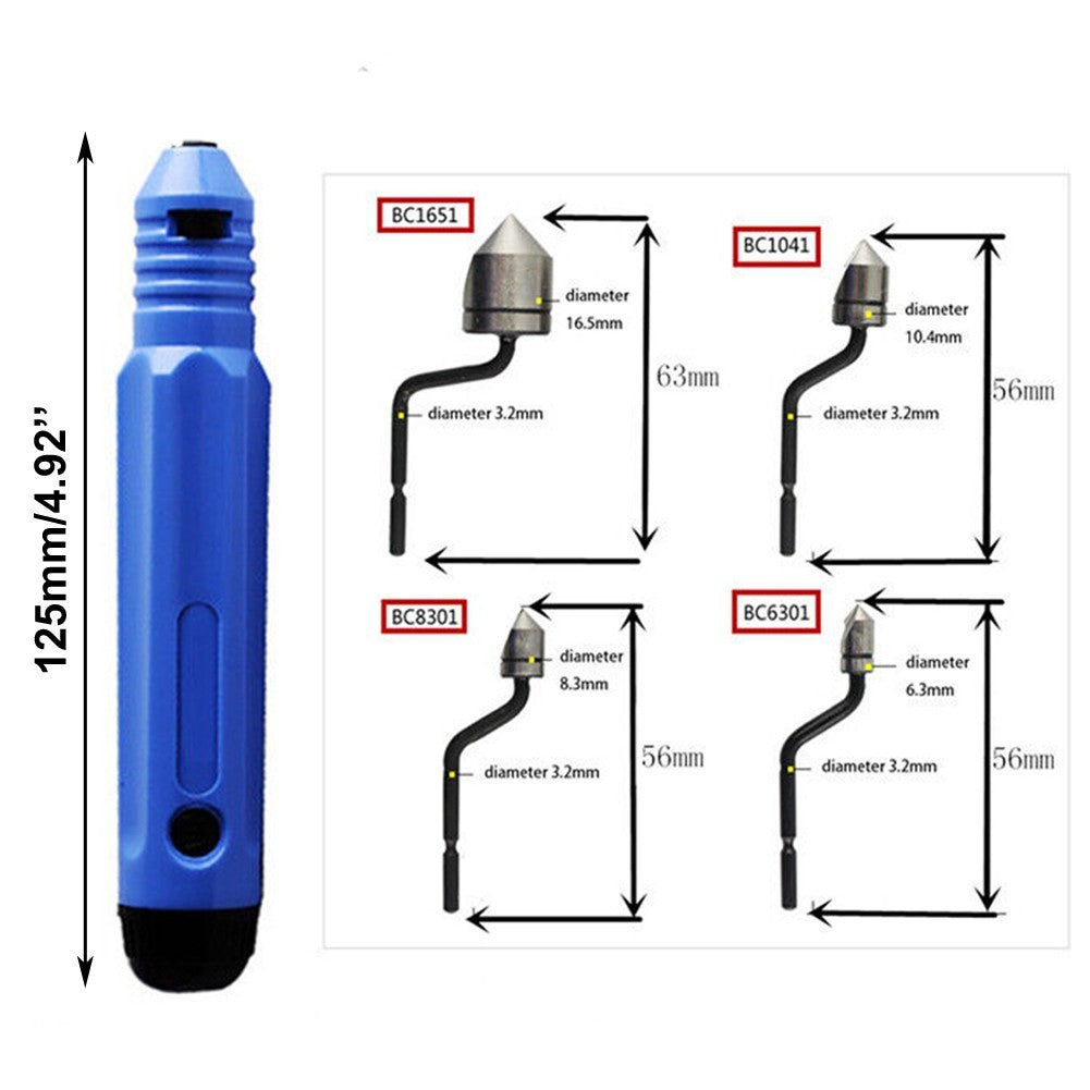 Deburring Tool with Changeable Cutter Heads for Various Materials NB1000 Handle