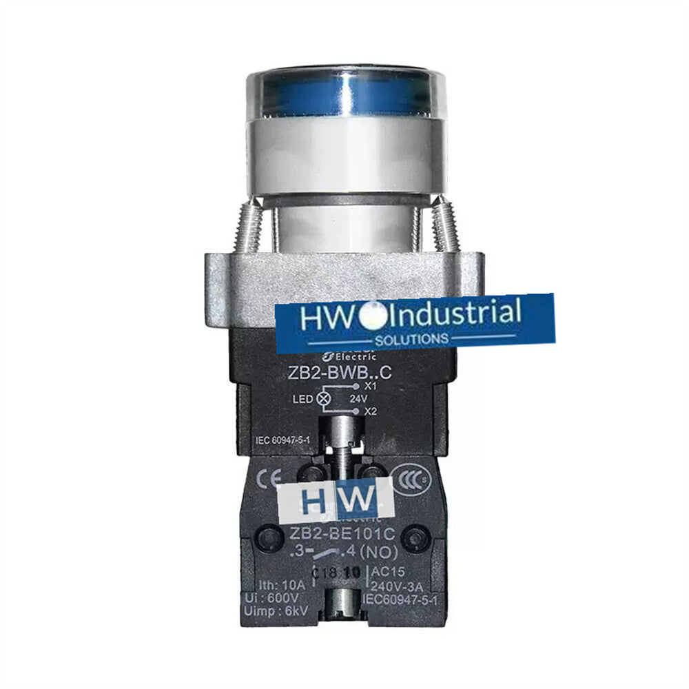 2/Piece  XB2BW36B1C XB2-BW36B1C 24V Blue with Light Self Reset Button Switch