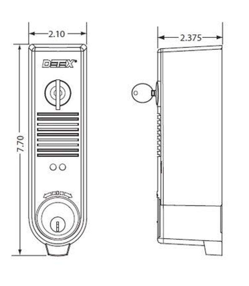 Detex EAX-500 Grey Surface Mounted Exit Alarm Piezo Horn Detex Battery Powered D