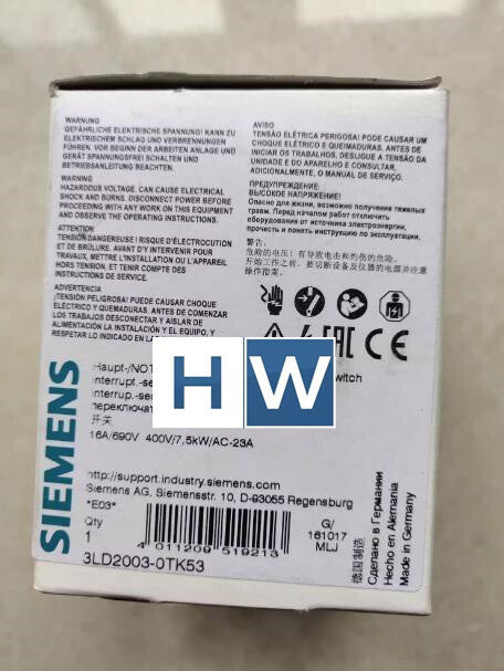 1Pc SIE-MENS Main Control Load Power Isolation Switch 3LD2003-0TK53 OTK53