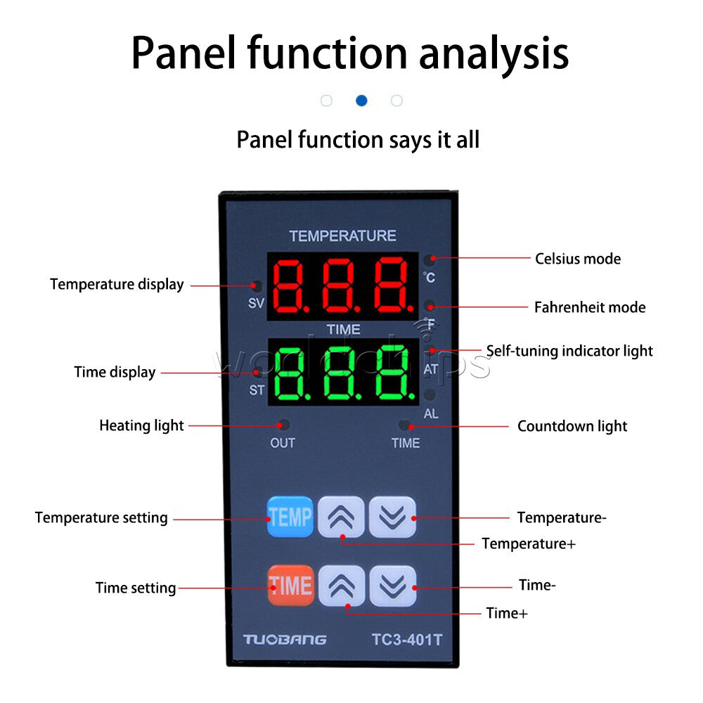 TC3-401/501/701 Digital Temperature Controller Multi-functional Temperature Time