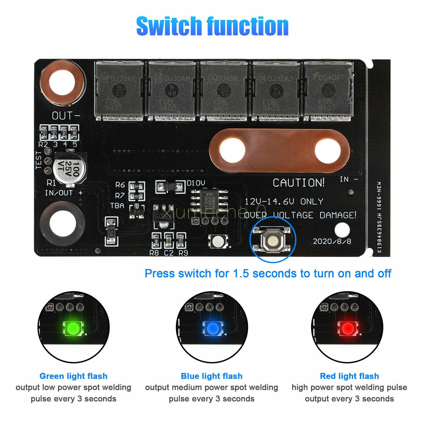 12V Battery Energy Storage Spot Welder machine Welding Pen PCB Circuit Board
