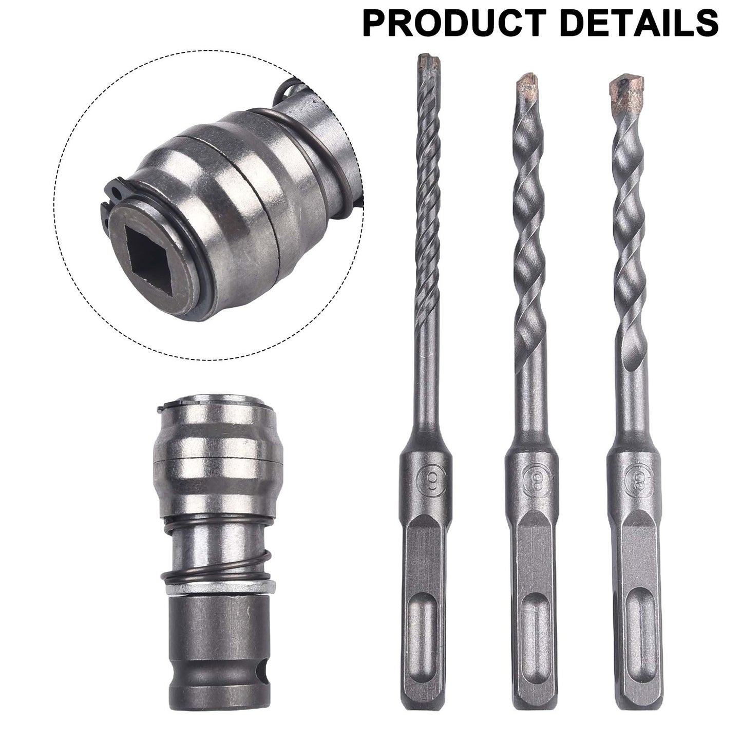 Square Handle Electric Wrench Conversion Head with Rust Resistant Material