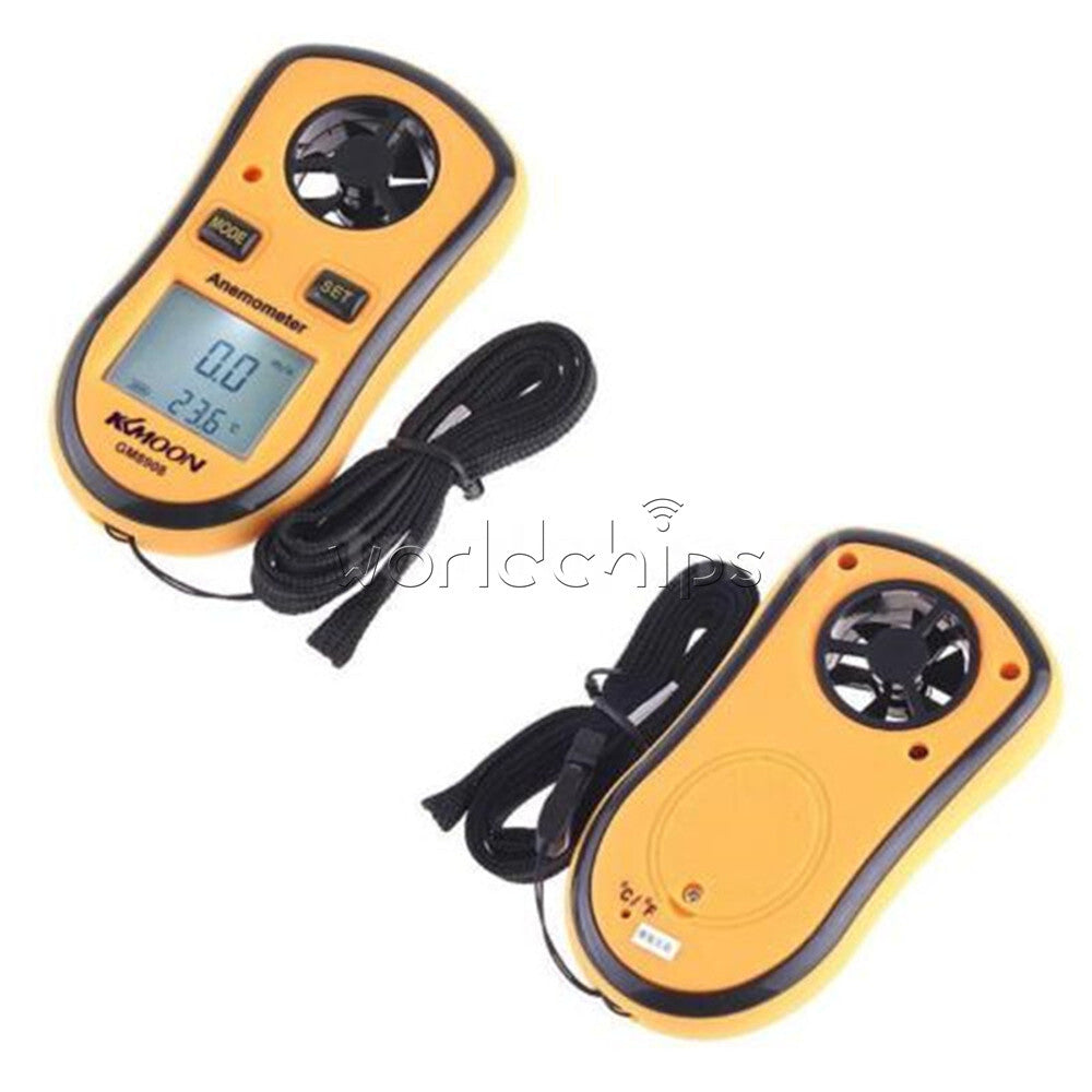 Digital LCD Anemometer NTC Thermometer Air Speed Gauge Wind Temprature Meter