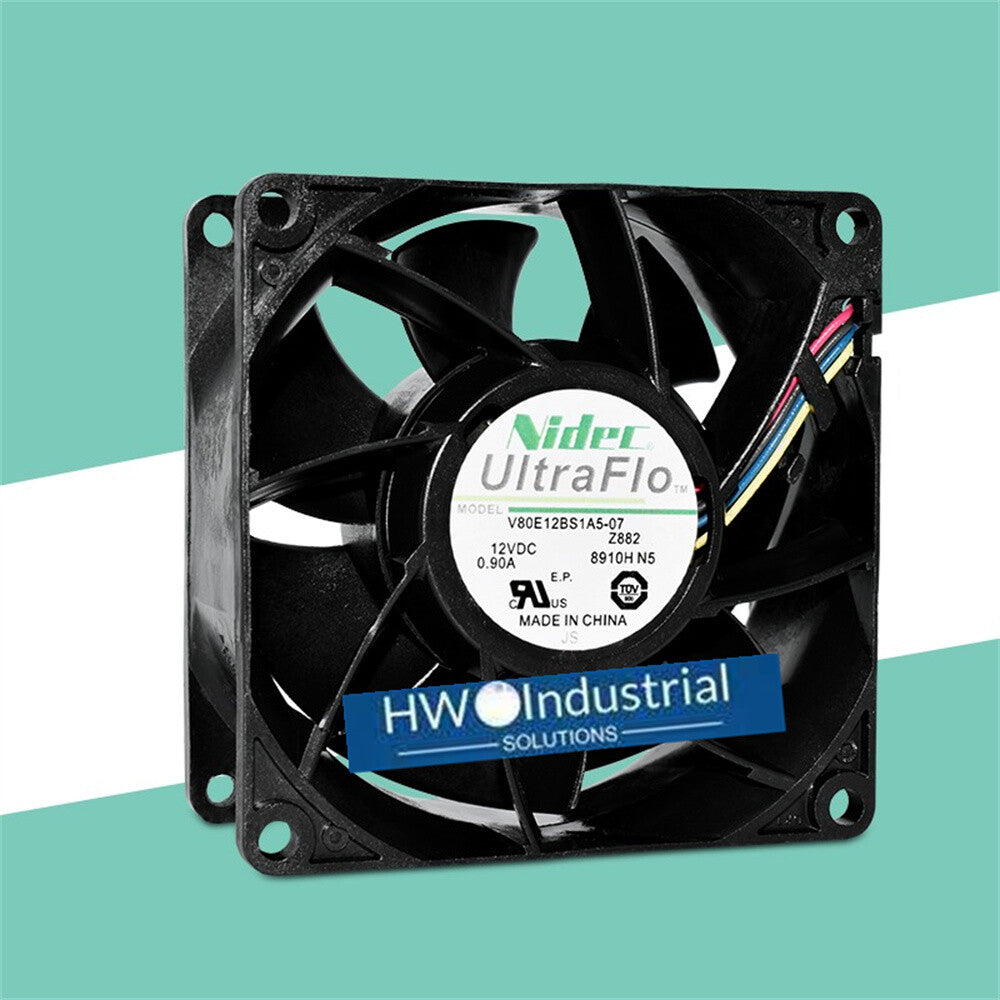 1PC Nidec 8038 V80E12BS1A5-07 A05 12V 0.9A 8CM 4-wire Cooling Fan