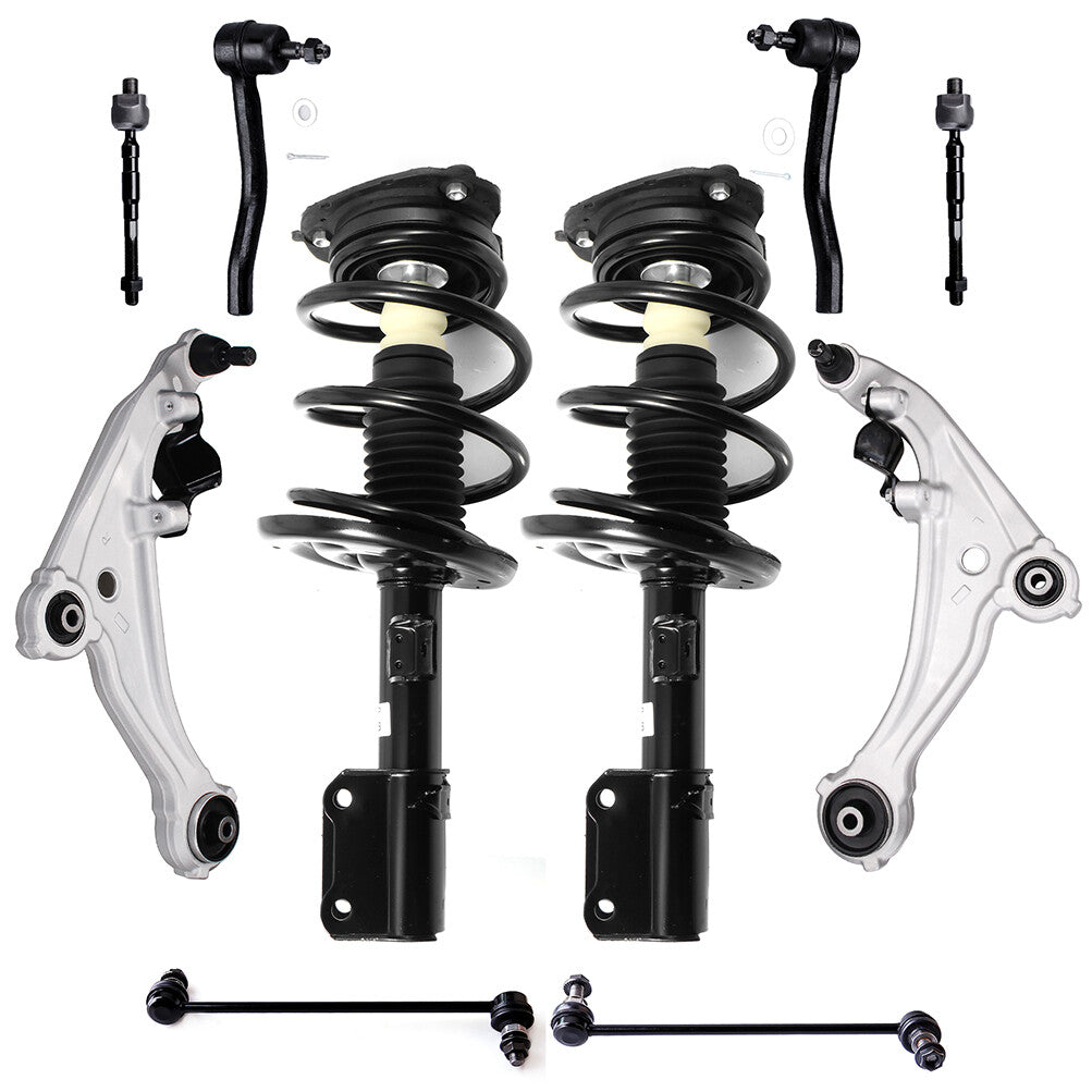 For Nissan Altima 2007-2013 Front Struts w/Spring Lower Control Arms Tierod Kit