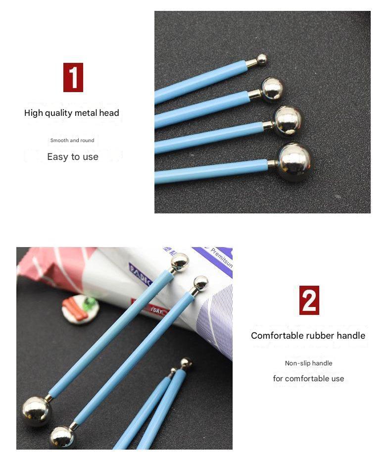 4x/Pack Double Ended Round Head Stylus Clay Tool Clay Sculpting Concave Tool Kit
