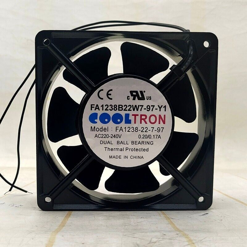 1 PCS COOLTRON Fan FA1238B22W7-97-Y1 220V 12038 12CM 7 blades Aluminum frame