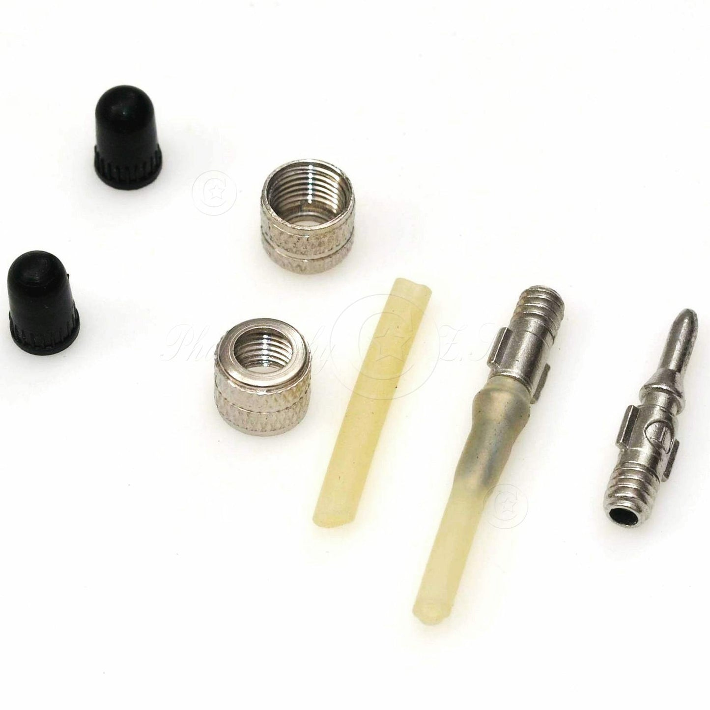 4x English Dunlop Woods Valve Core +Rubber Tube +Caps for Bike Inner Tube Repair