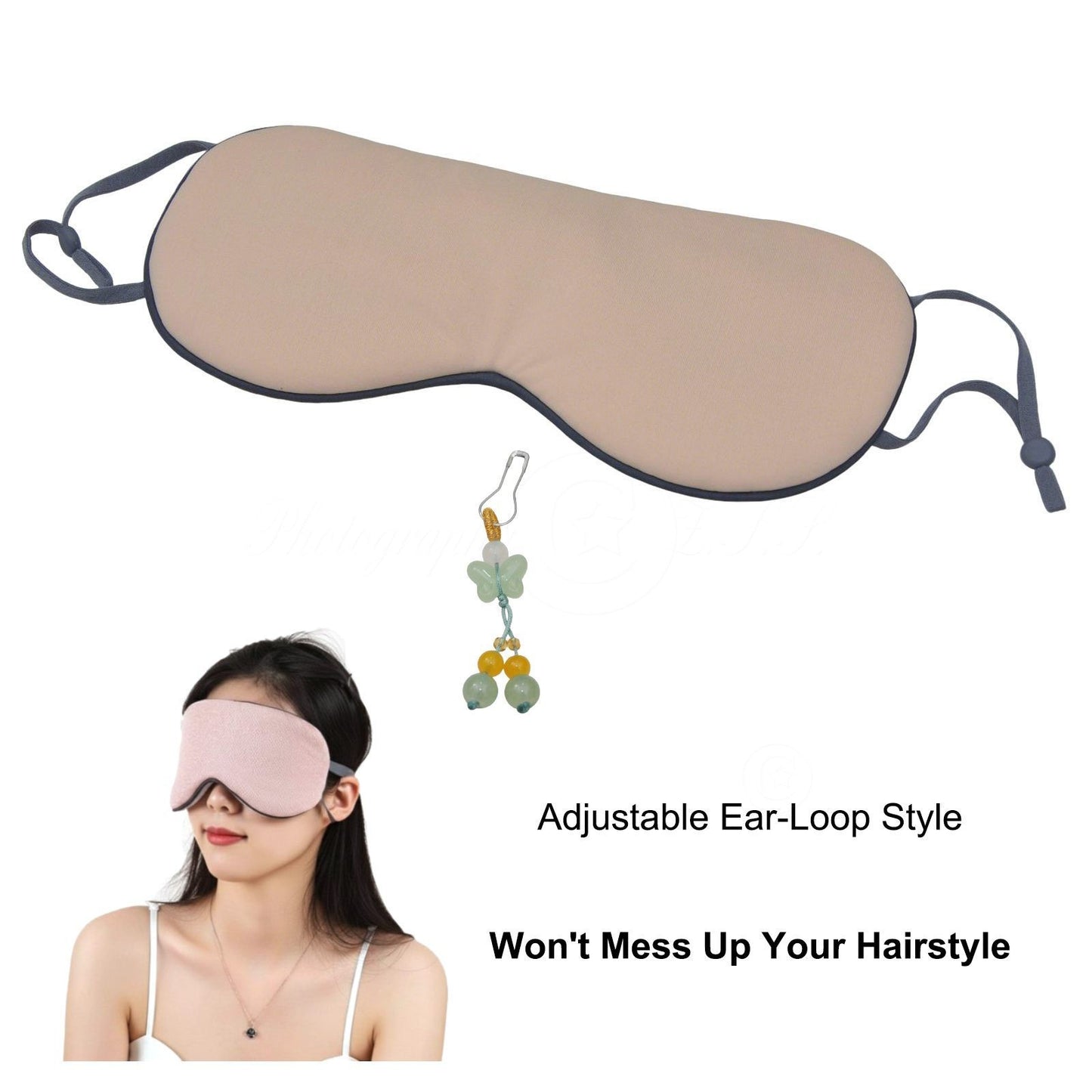 Chinese Ins Style Eye Mask Won't Mess Up Your Hairstyle with Glass Butterfly