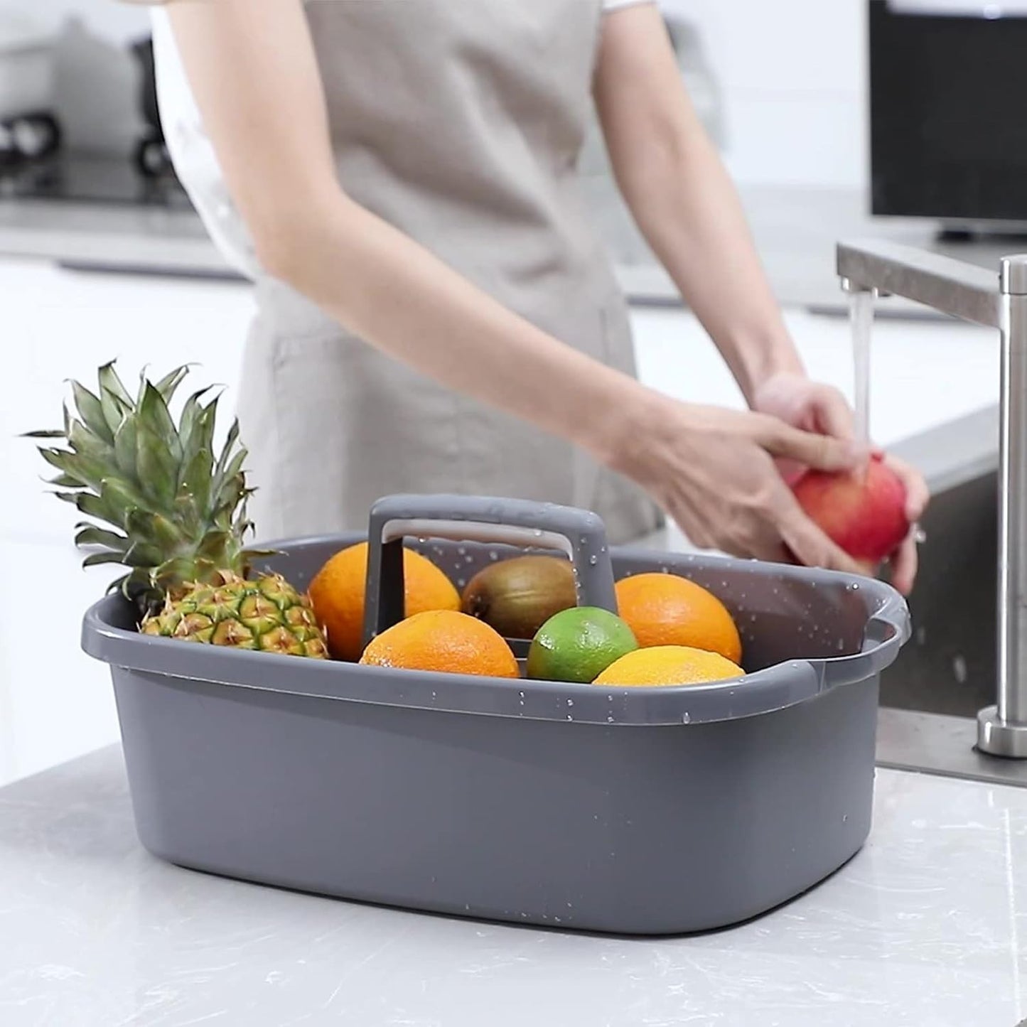 Large Cleaning Supplies Caddy Portable Shower Basket Supply Organizer with Handl