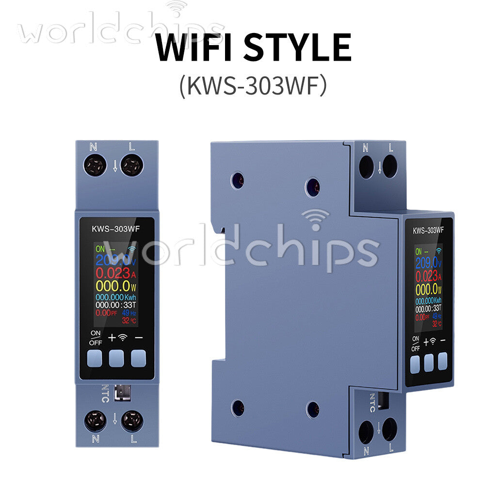 0.96" TFT 8-in-1 2-Phase AC Meter Voltage Current Power Meter AC 85~290V 0~40A