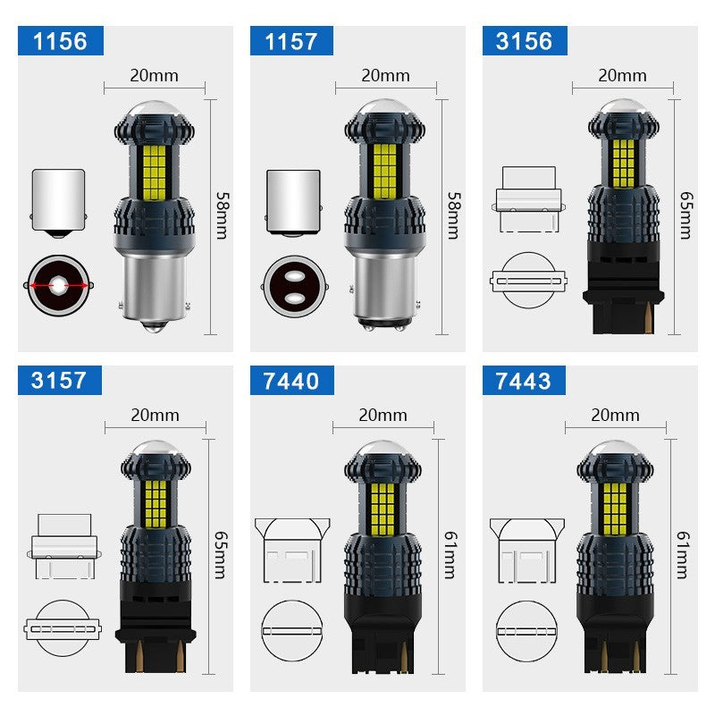2PCS 75LED Turn Sign Brake Light for Car Motorcycle 1156 1157 7440 7443