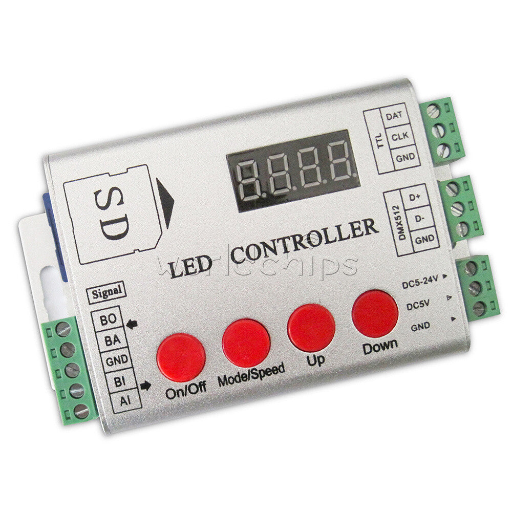 DC5-12V LED Full Color Single Port Max 2048pixel Display Light Source Controller