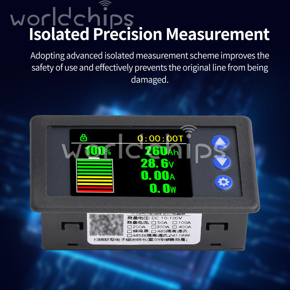 H56AH LCD Digital Hall-Coulomb Meter Voltage Current Power Meter Display 0-400A