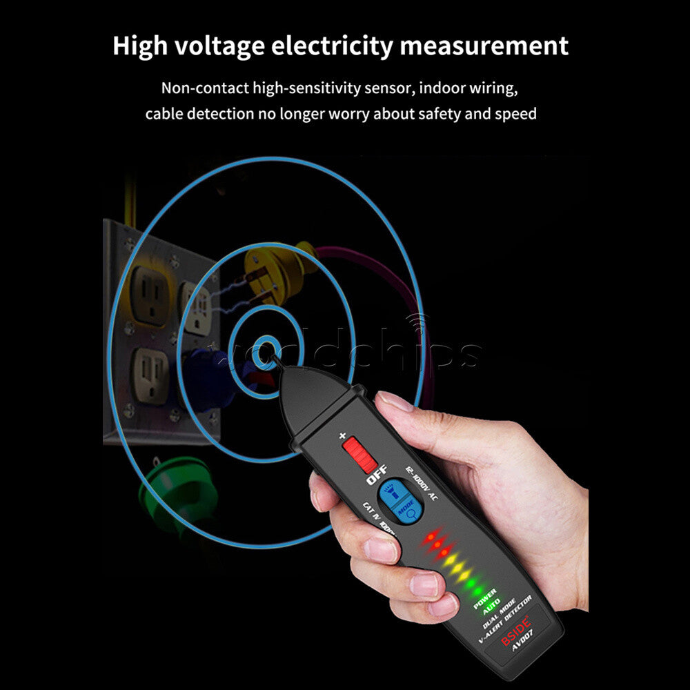 BSIDE AVD07 Non-contact Voltage Tester Pen AC Voltage Detector W/ LED indicator
