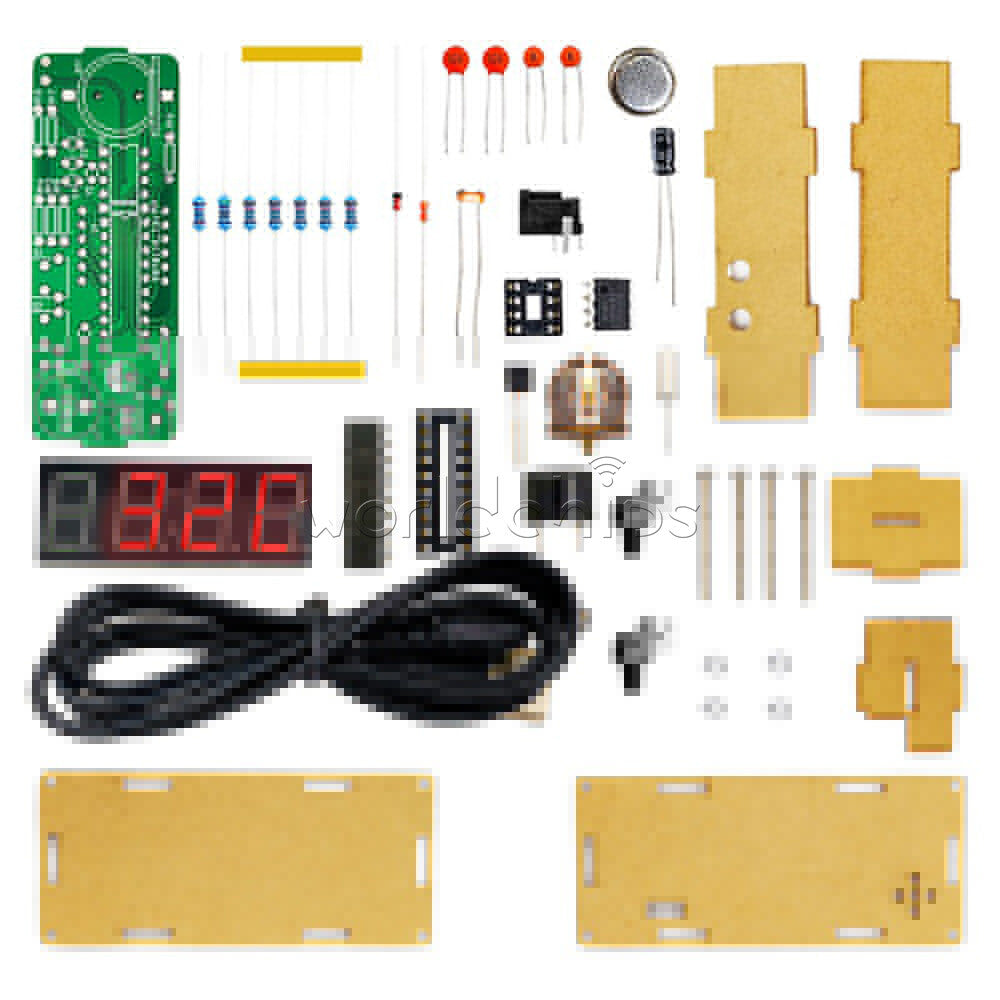 Electronic Clock Kit Set 51 Microcomputer LED Temperature / Time Display DS1302