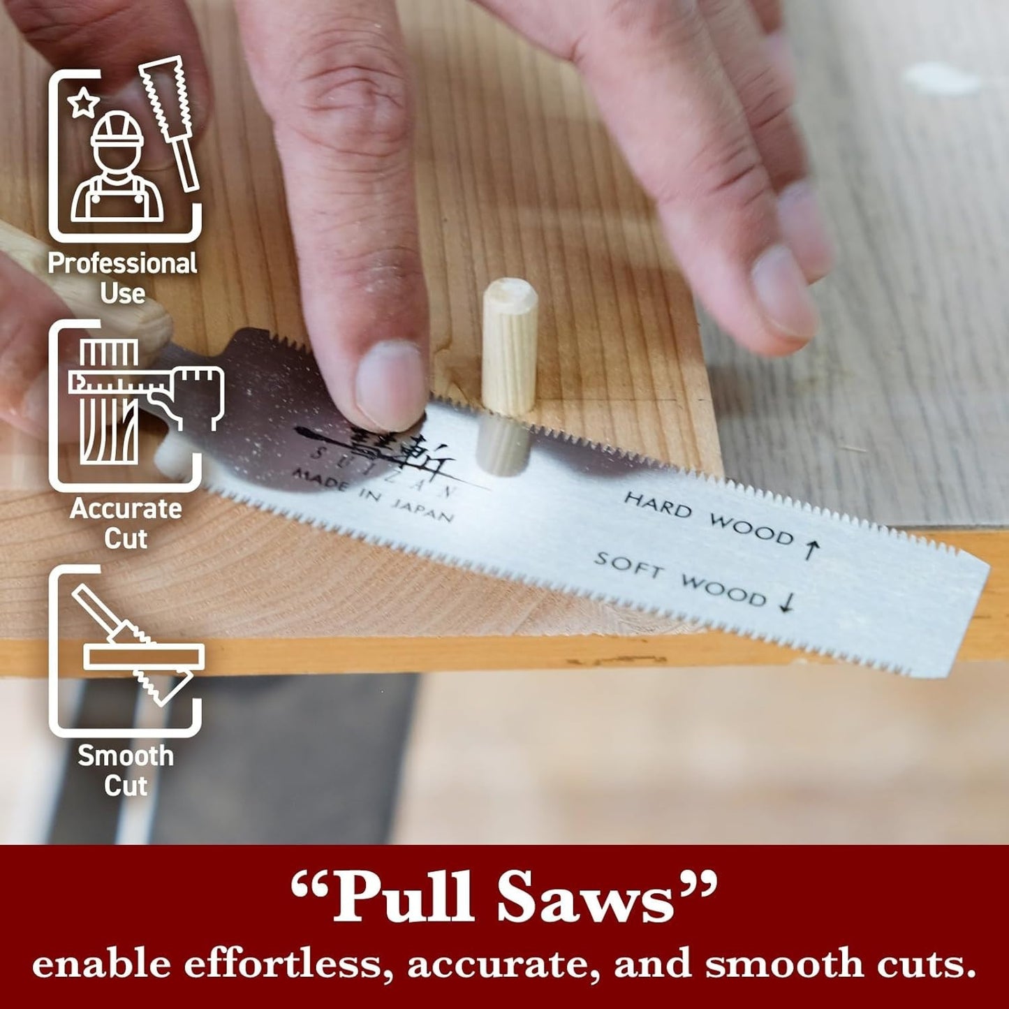 Flush Cut Saw 5" - Professional Japanese Pullsaw Ryoba Double Edge Handsaw Woodw