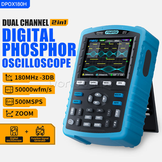 Handheld FNIRSI DPOX180H 2Channel Digital Oscilloscope Function Signal Generator