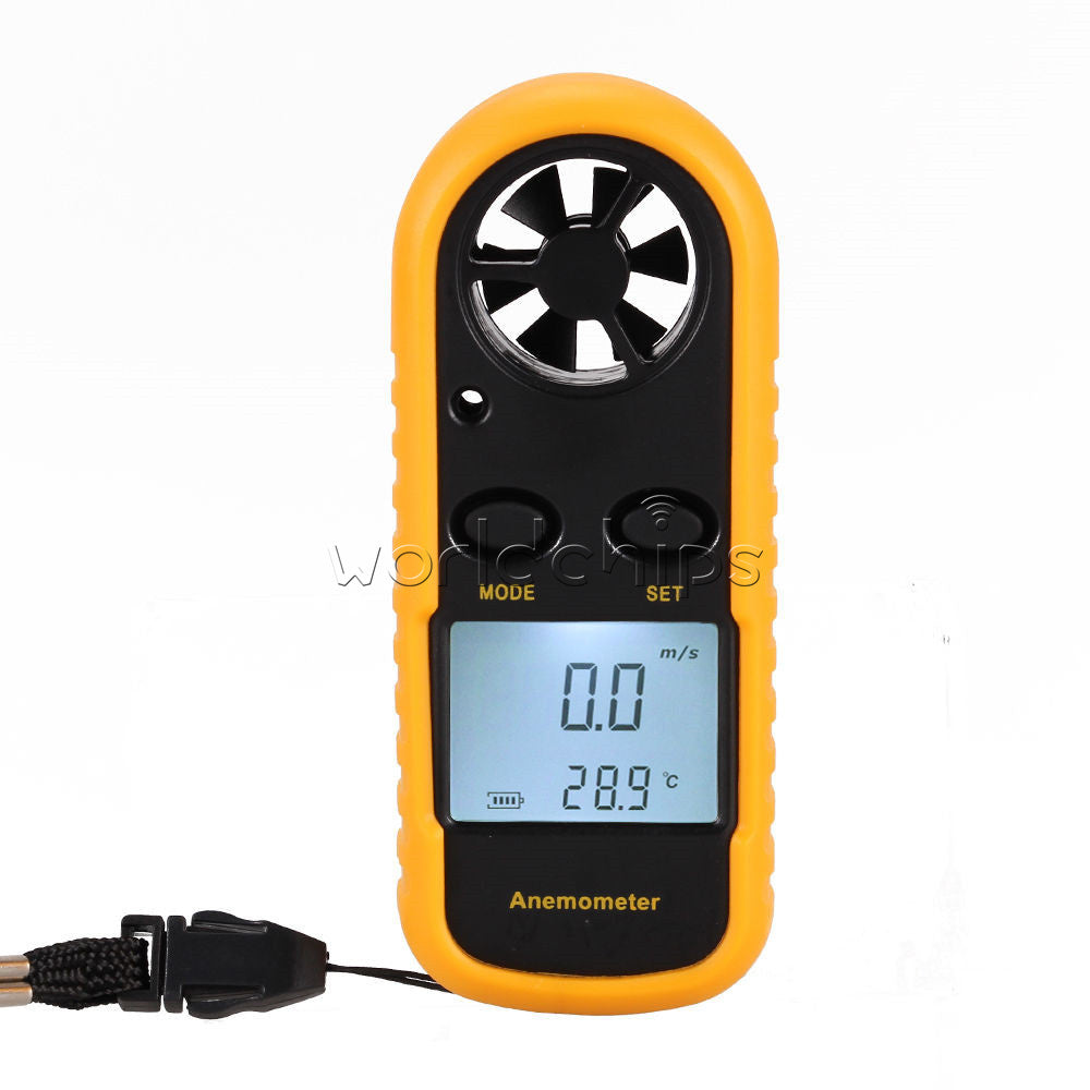 Digital LCD Anemometer Thermometer Air Velocity Wind Speed Meter Tester Gauge