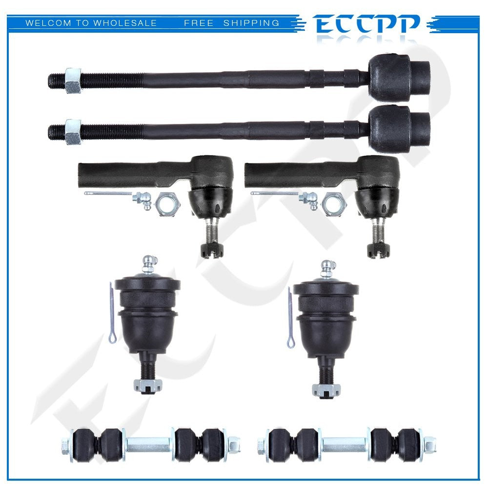 8pcs For 1985-1989 Buick Electra FWD Front Ball Joints Tie Rods Sway Bars Kit