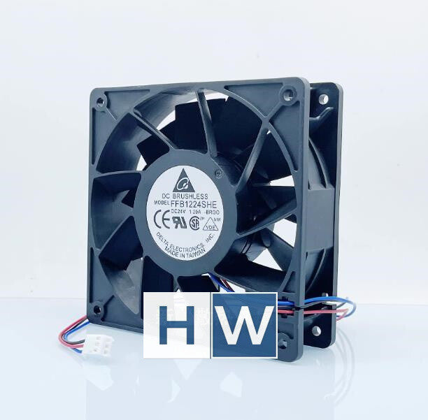 1PC FFB1224SHE 3-wire 24V 1.20A 12038 12CM  Cooling Fan
