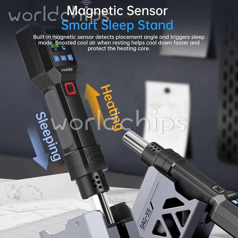 FNIRSI SAG-55 Handheld Portable Hot Air Gun 550W High-Power 20-Gear LCD Display