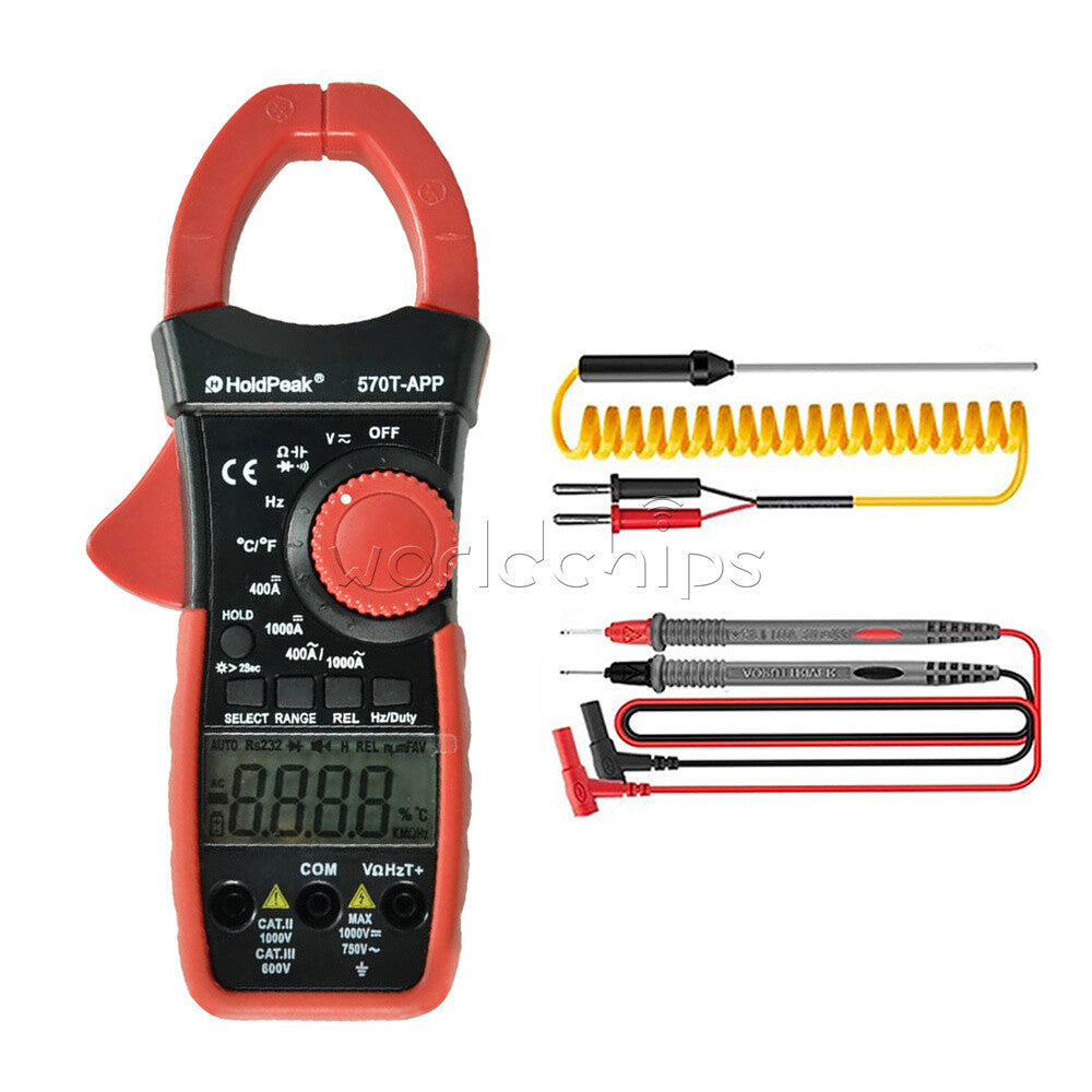 HP570T-APP 400A Handheld Digital Clamp Meter Multimeter AC DC Volt Amp Tester