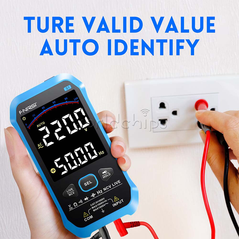 FNIRSI S1 Multimeter 9999 Counts AC DC Voltage Resistance Capacitance Diode NCV