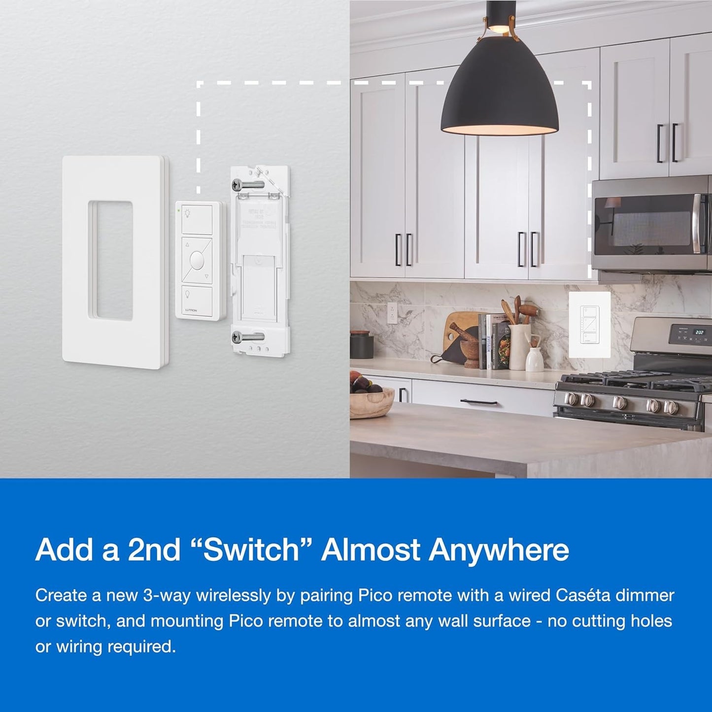 Smart Dimmer Switch Kit, Caseta, 2 Dimmers, Hub, No Neutral, 150W